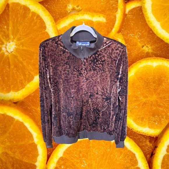 Susan Graver Jackets & Blazers - SUSAN Graver Style Tiger Print Zipper Jacket Size‎ XL